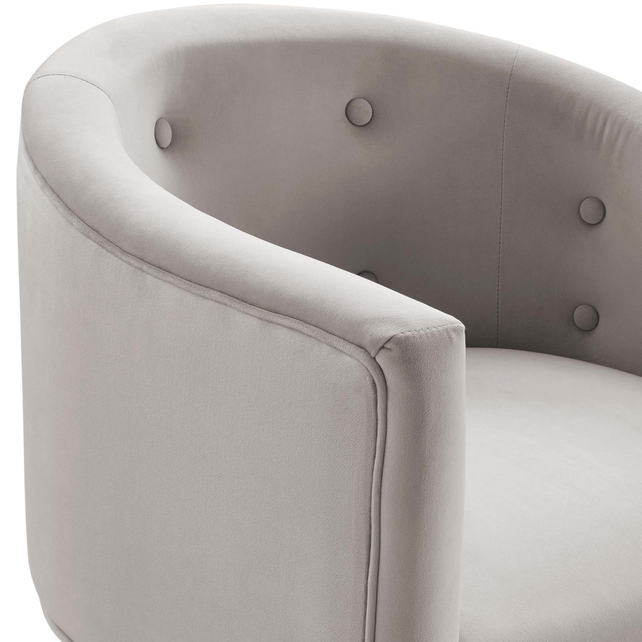 Civetta Upholstered Velvet Chair, Light Gray