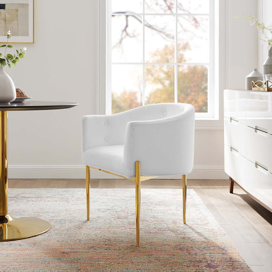 Civetta Upholstered Velvet Chair, White