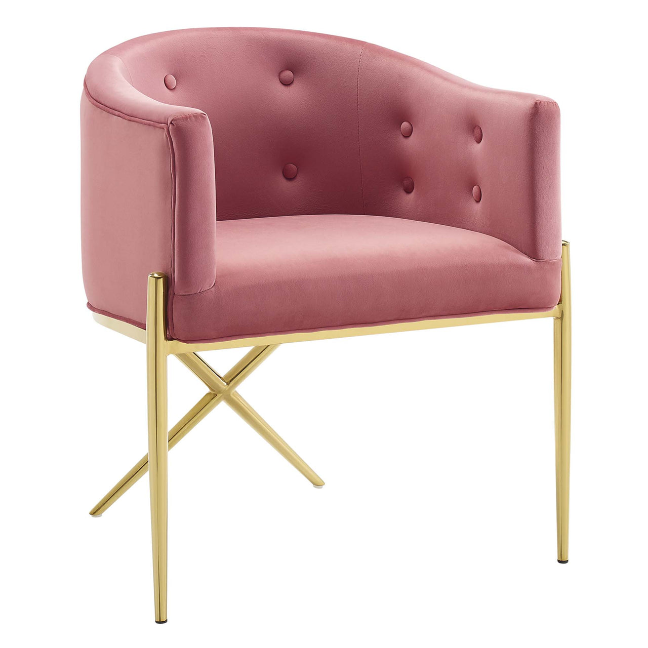 Civetta Upholstered Velvet Armchair, Dusty Rose