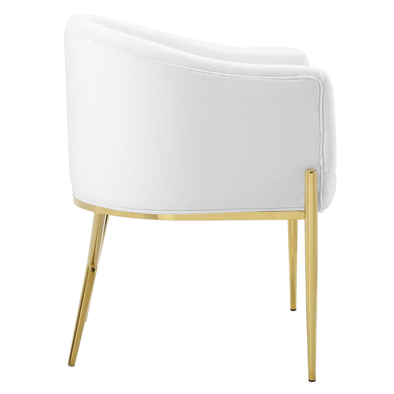 Civetta Upholstered Velvet Armchair, White
