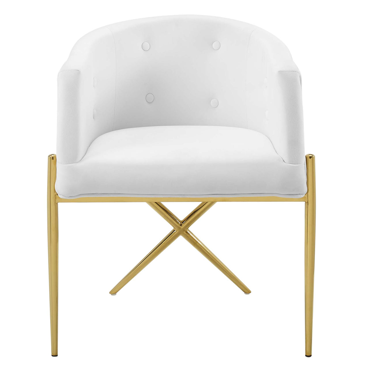 Civetta Upholstered Velvet Armchair, White
