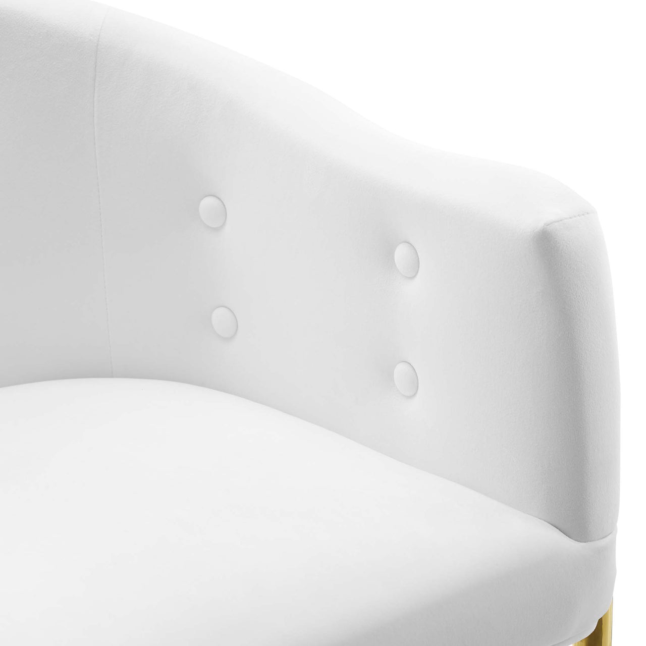Civetta Upholstered Velvet Armchair, White