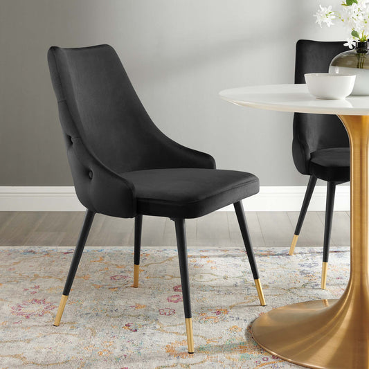 Avira Velvet Dining Chair, Black