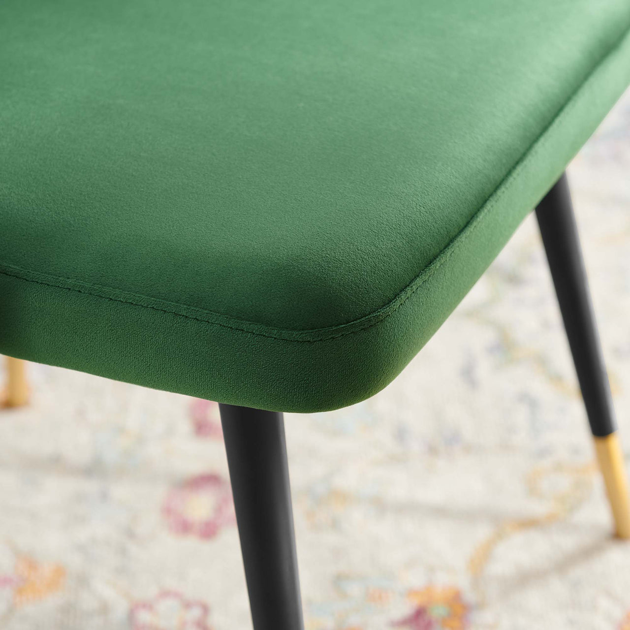 Avira Velvet Dining Chair Set of 2, Emerald