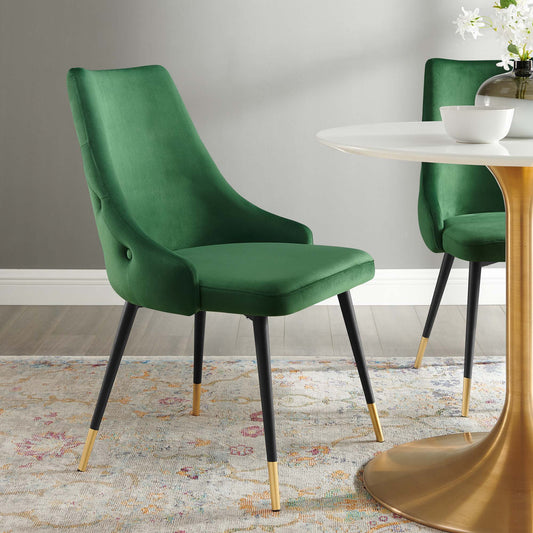 Avira Velvet Dining Chair, Emerald