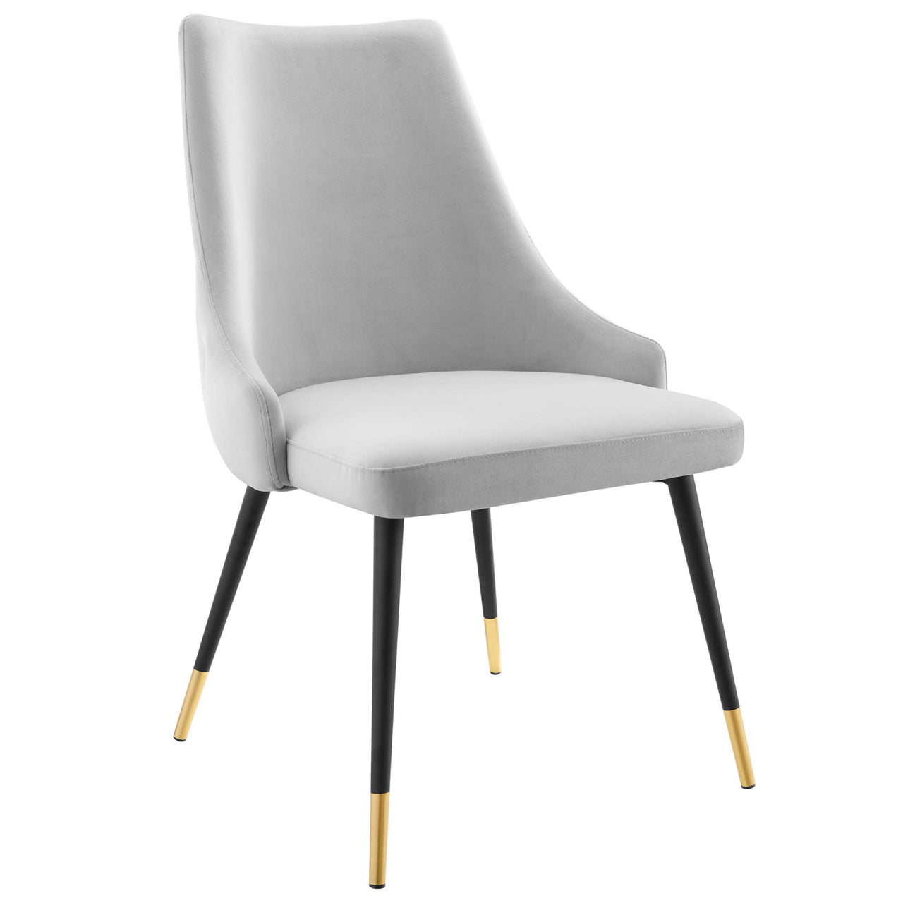 Avira Velvet Dining Chair, Light Gray