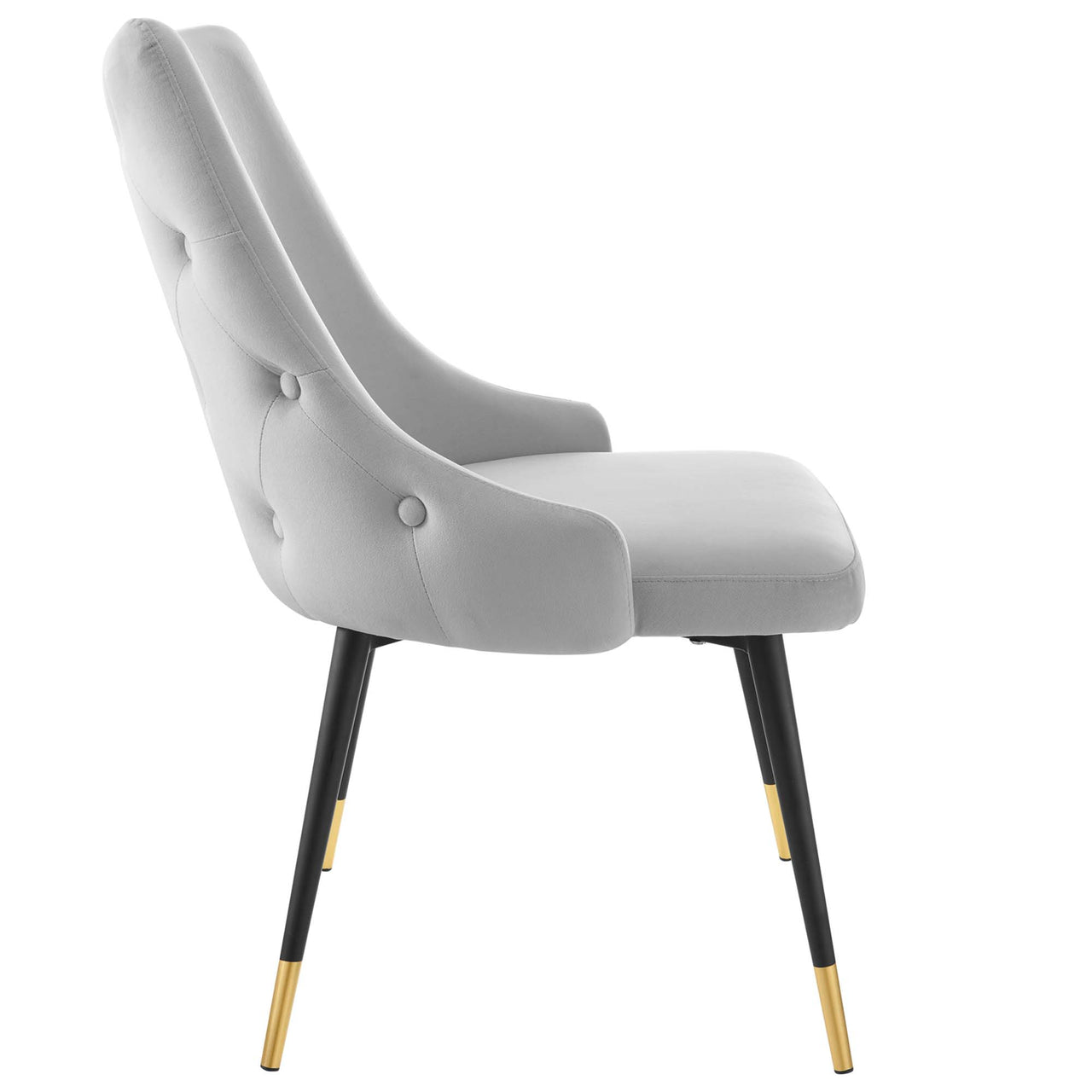 Avira Velvet Dining Chair, Light Gray