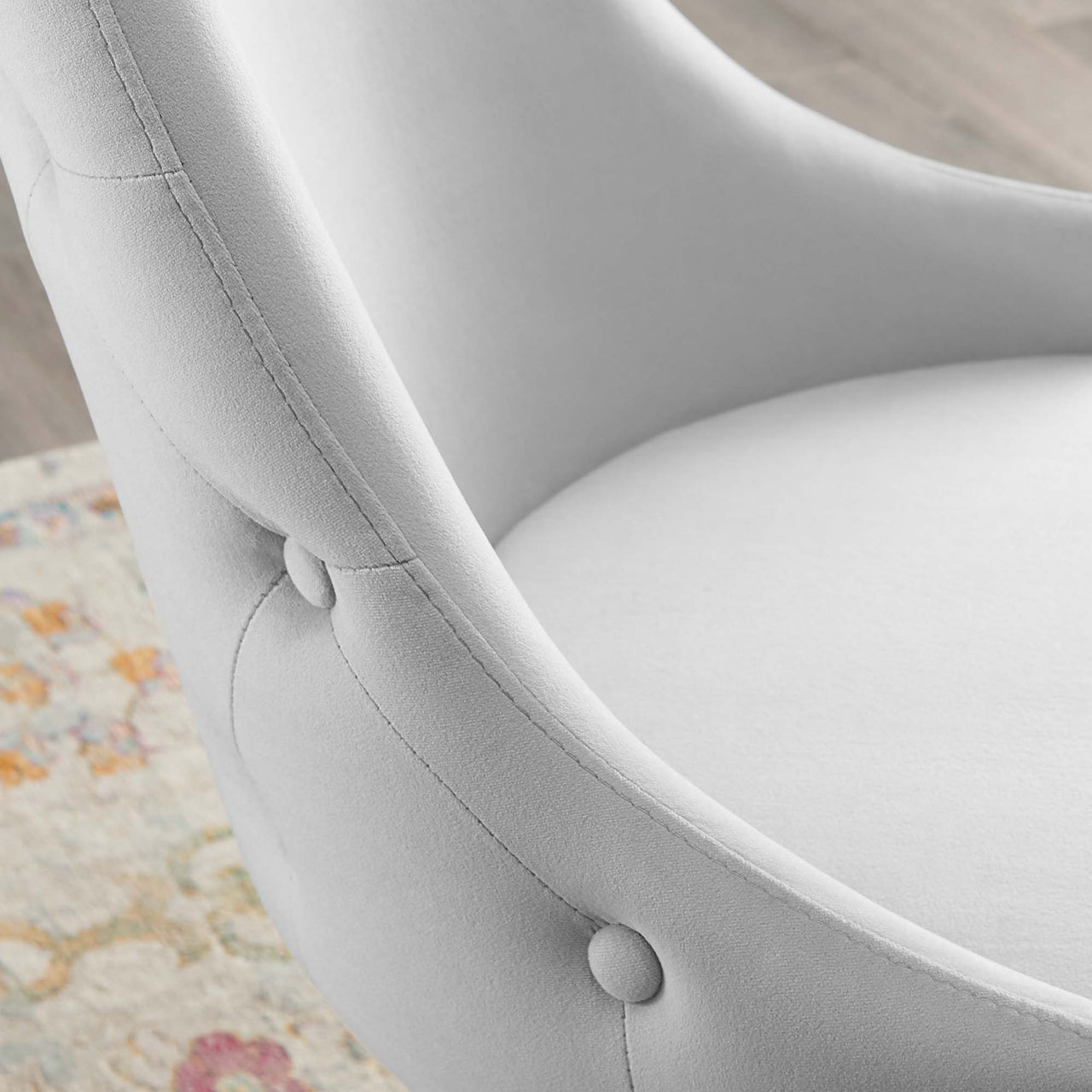 Avira Velvet Dining Chair, Light Gray