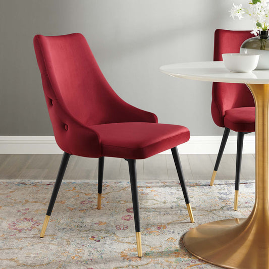 Avira Velvet Dining Chair, Maroon