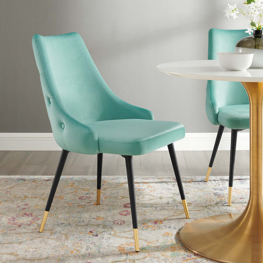 Avira Velvet Dining Chair, Mint