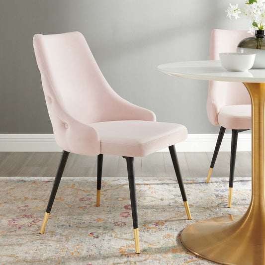 Avira Velvet Dining Chair, Pink