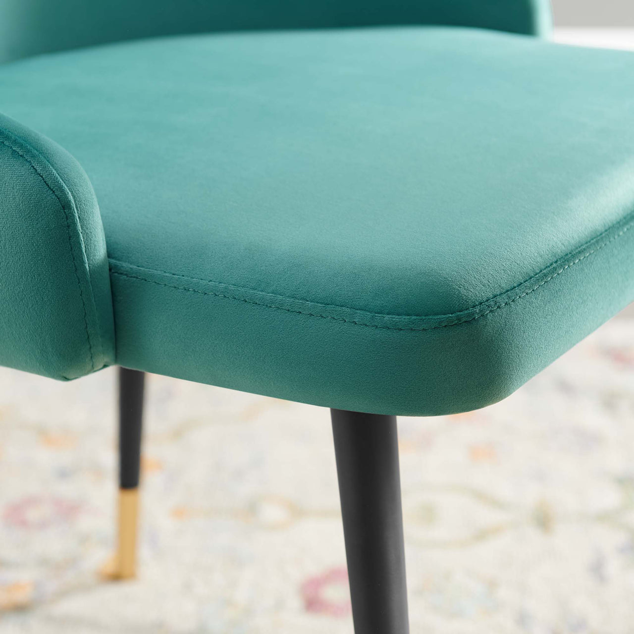Avira Velvet Dining Chair Set of 2, Teal
