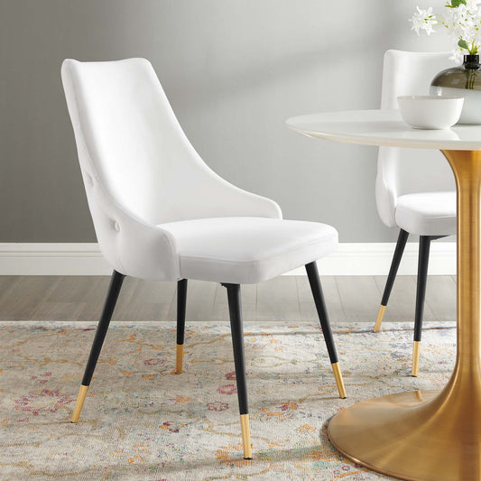 Avira Velvet Dining Chair, White