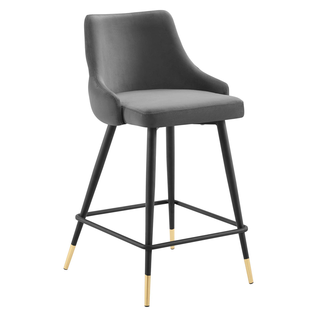 Avira Velvet Counter Stool, Gray