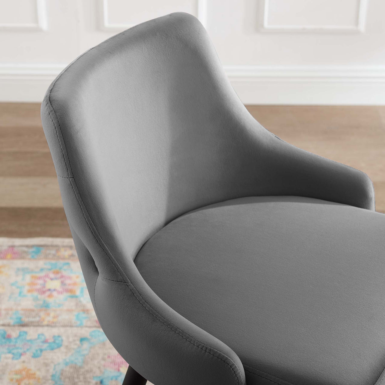 Avira Velvet Counter Stool, Gray