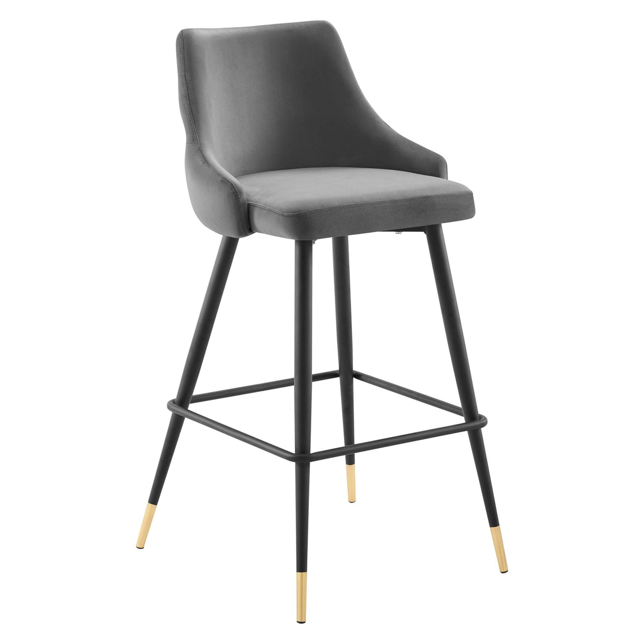 Avira Velvet Bar Stool, Gray