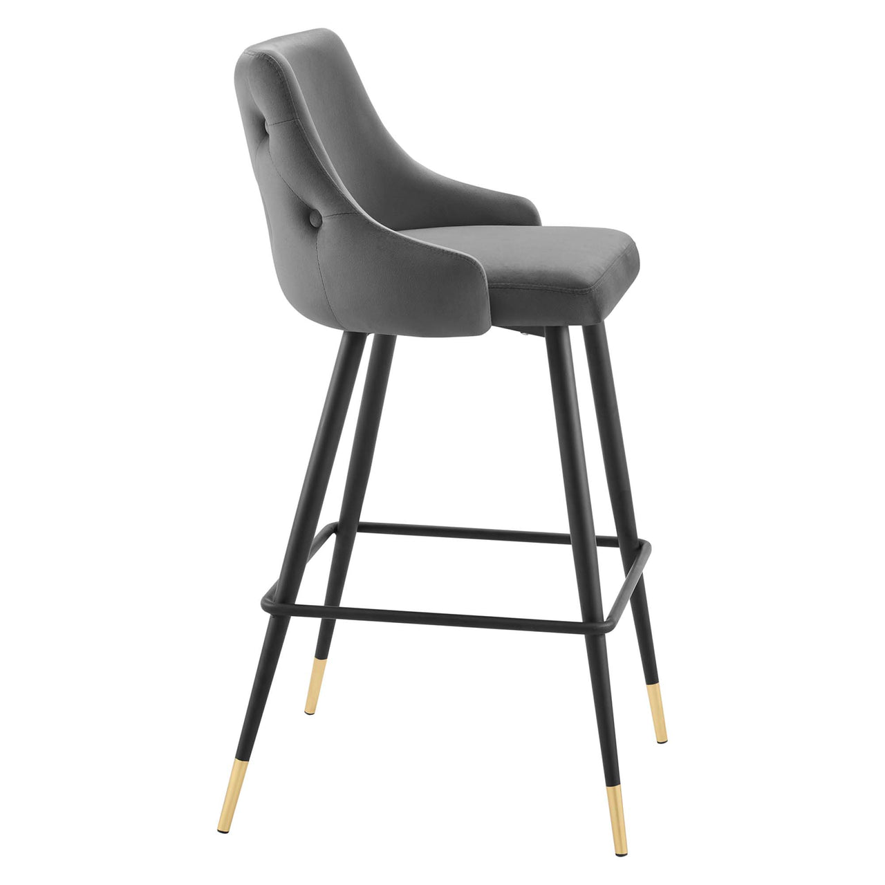 Avira Velvet Bar Stool, Gray