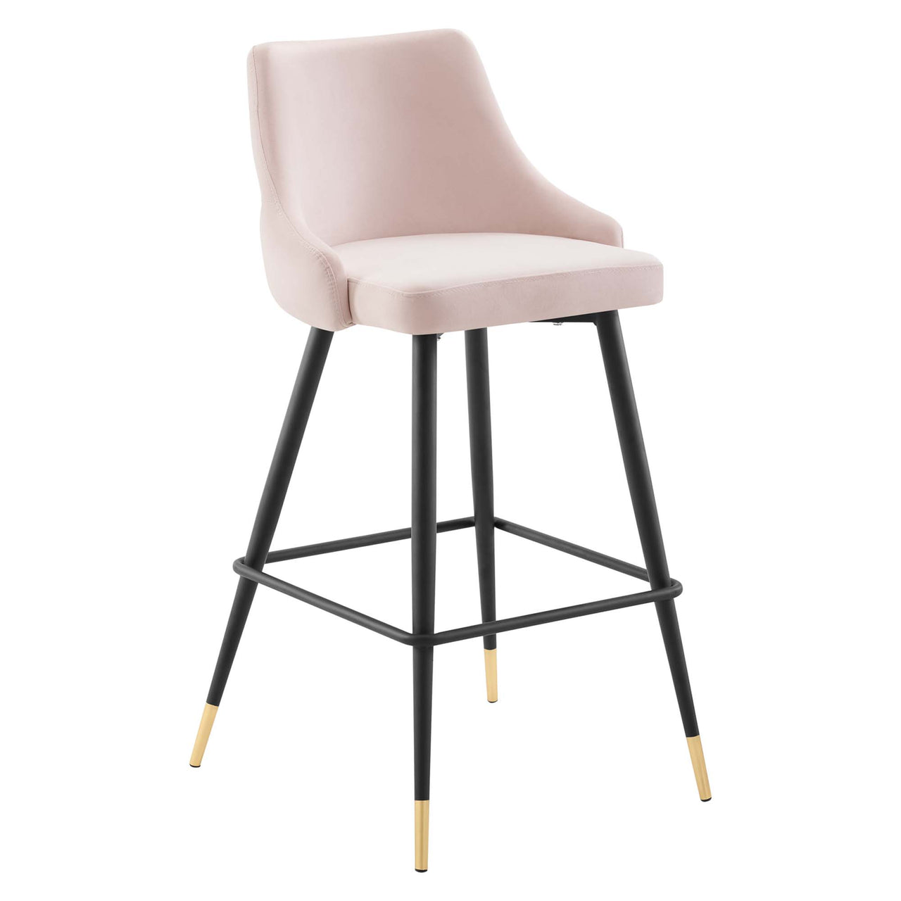 Avira Velvet Bar Stool, Pink