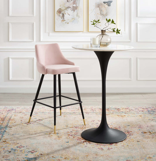 Avira Velvet Bar Stool, Pink