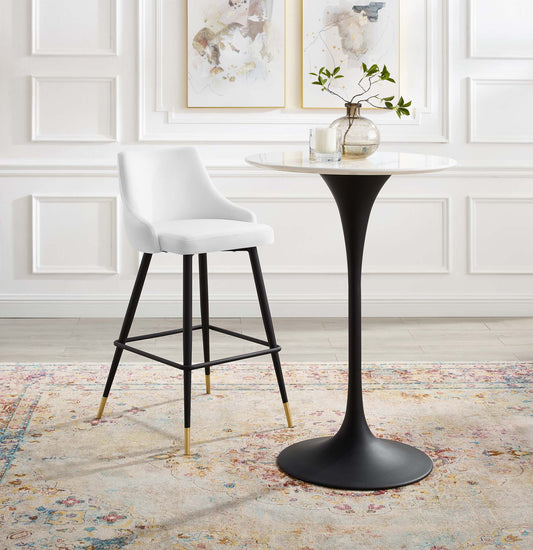 Avira Velvet Bar Stool, White