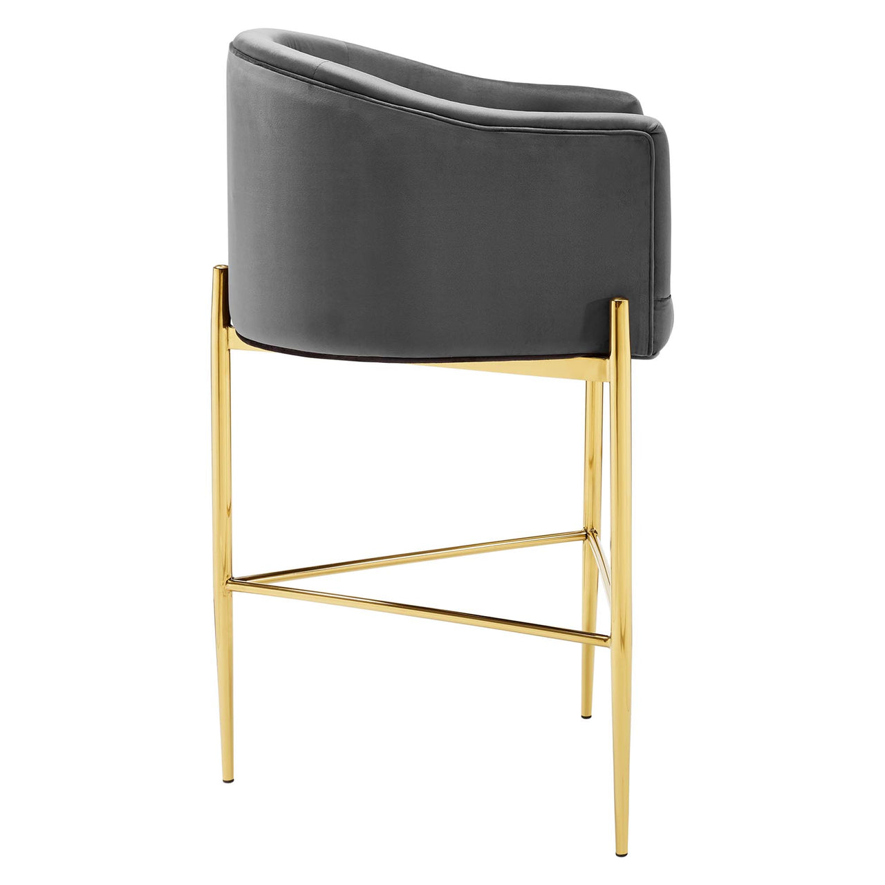Civetta Upholstered Velvet Bar Stool, Charcoal
