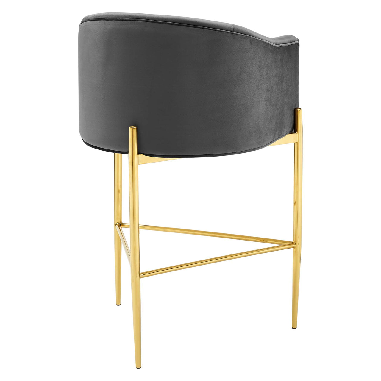 Civetta Upholstered Velvet Bar Stool, Charcoal