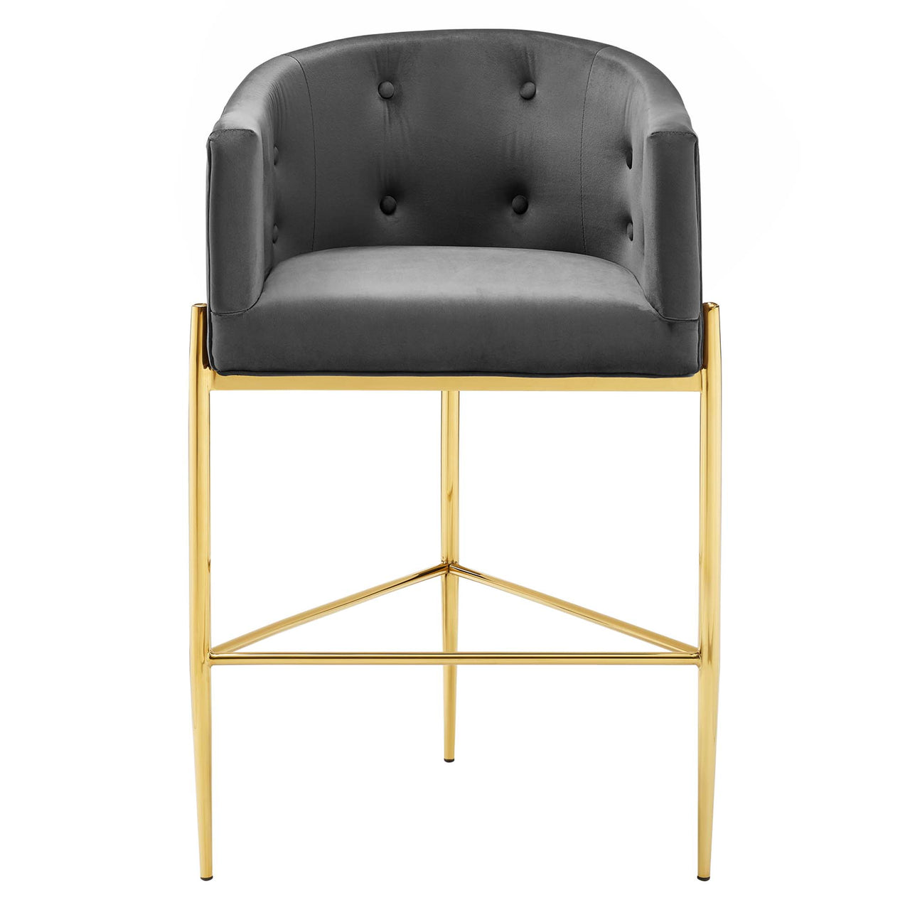 Civetta Upholstered Velvet Bar Stool, Charcoal