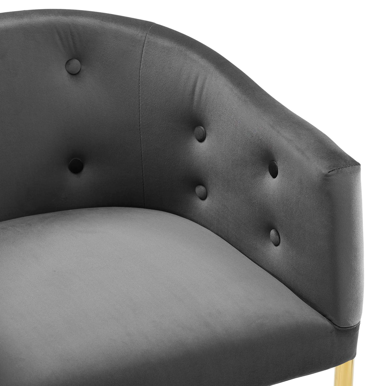Civetta Upholstered Velvet Bar Stool, Charcoal
