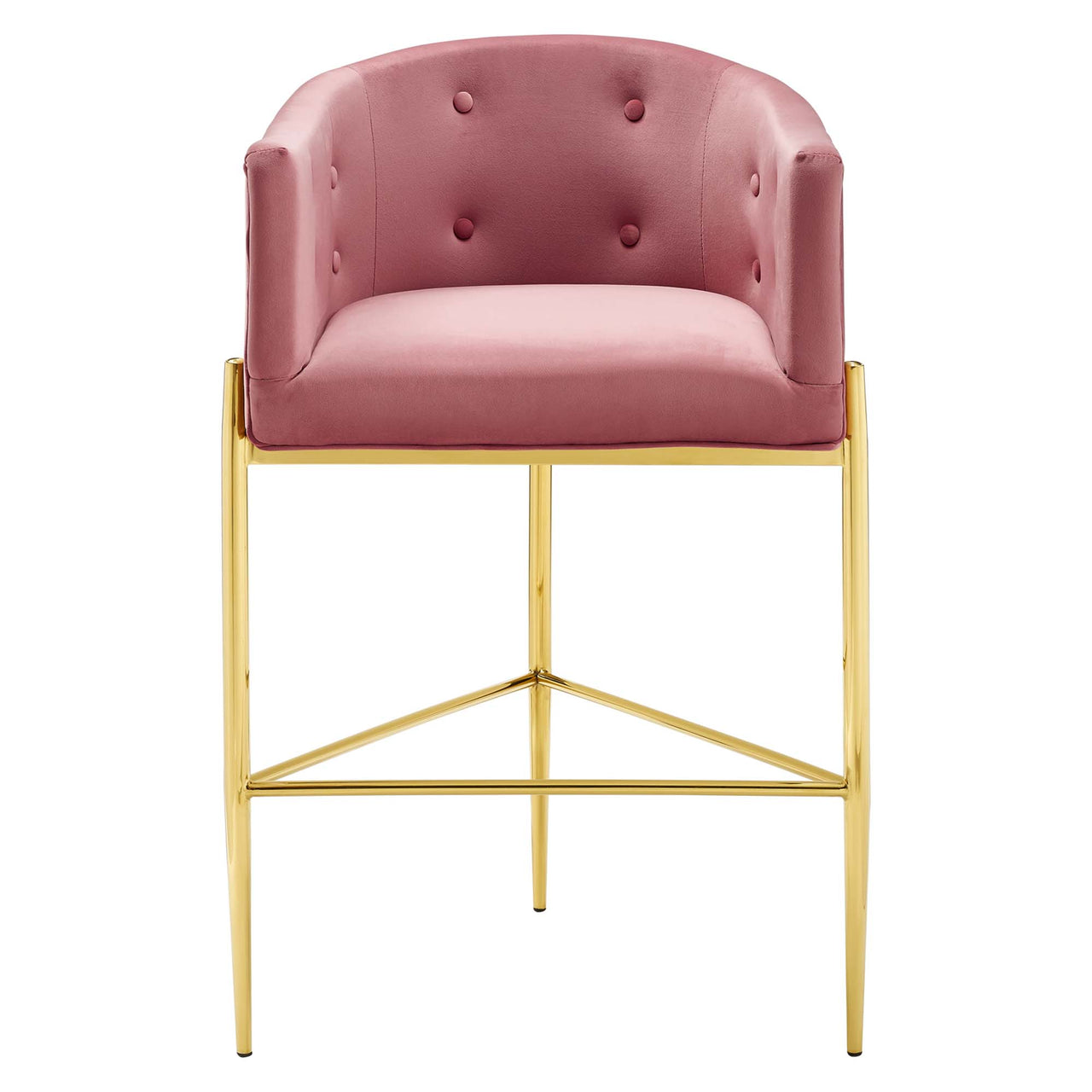 Civetta Upholstered Velvet Bar Stool, Dusty Rose