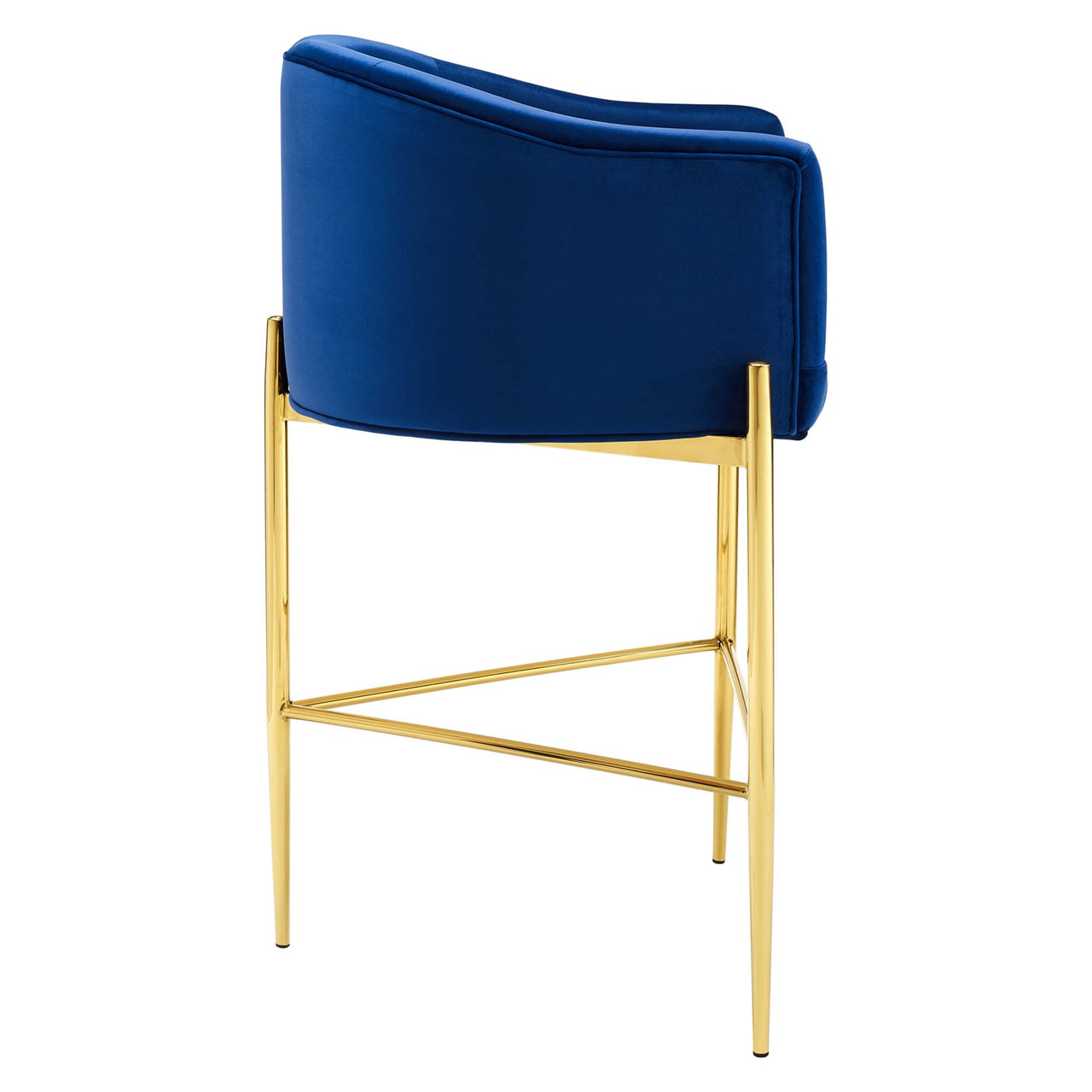 Civetta Upholstered Velvet Bar Stool, Navy