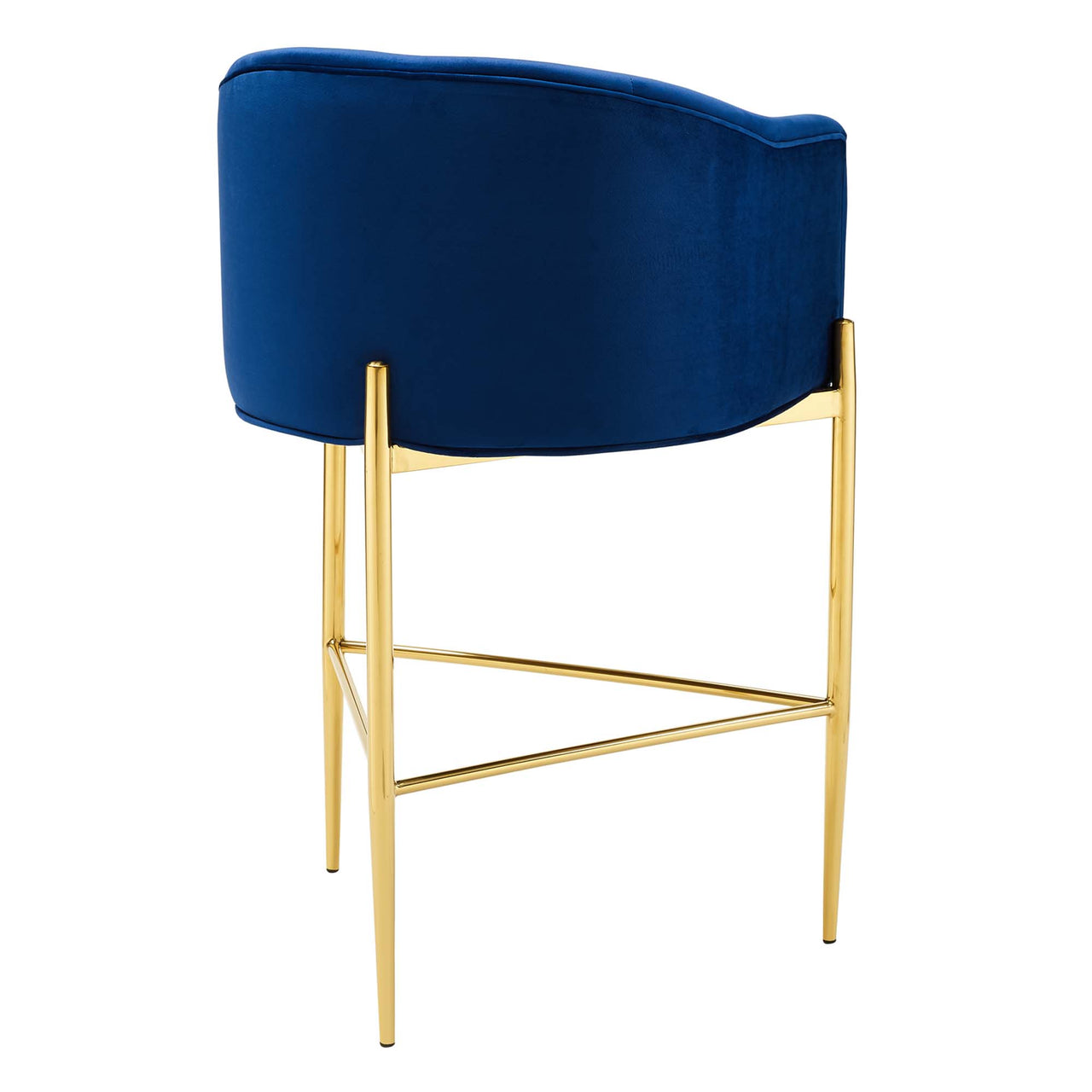 Civetta Upholstered Velvet Bar Stool, Navy