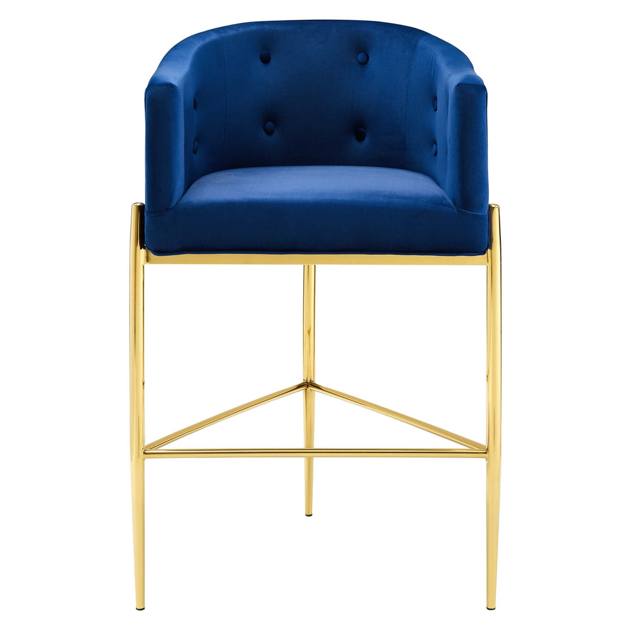 Civetta Upholstered Velvet Bar Stool, Navy