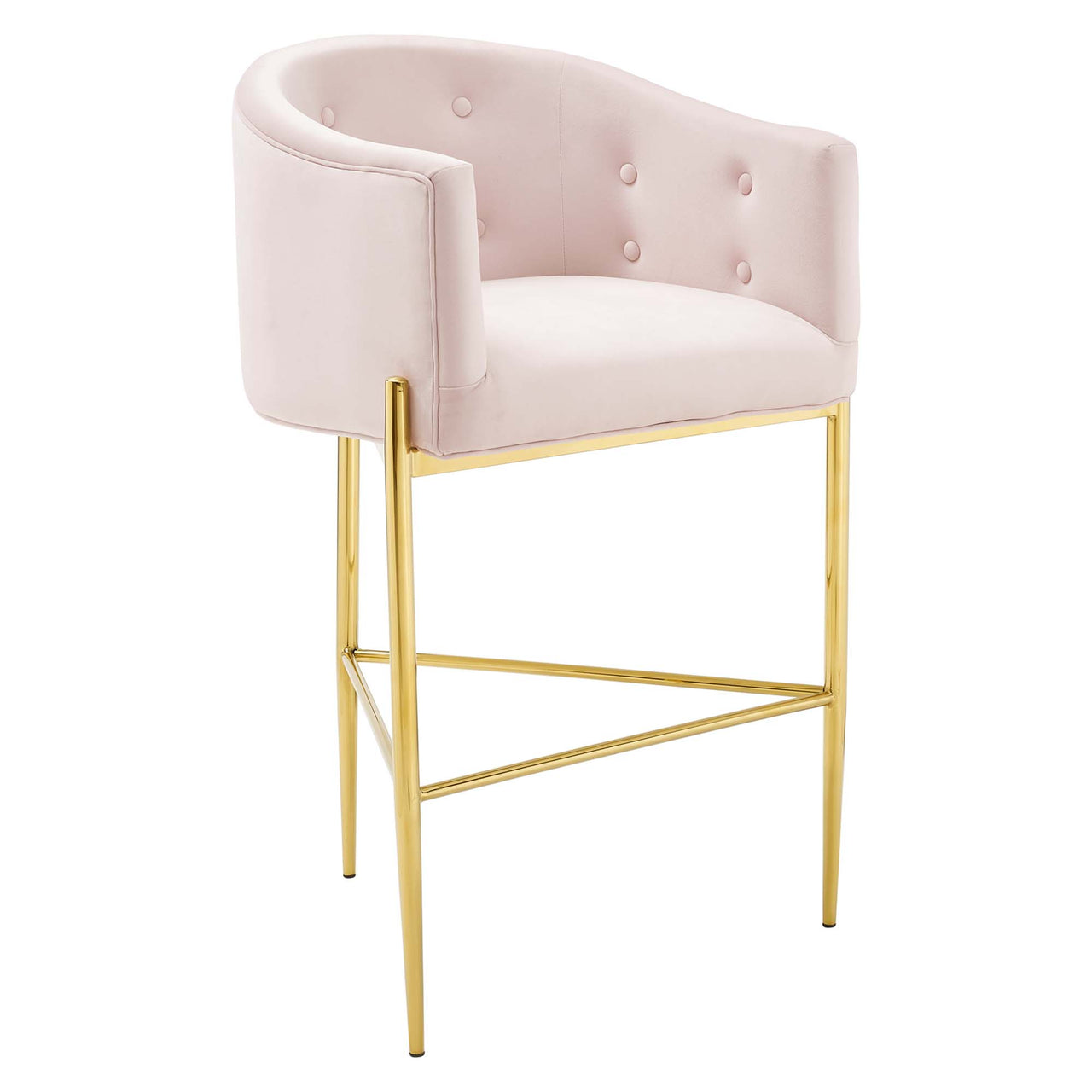 Civetta Upholstered Velvet Bar Stool, Pink