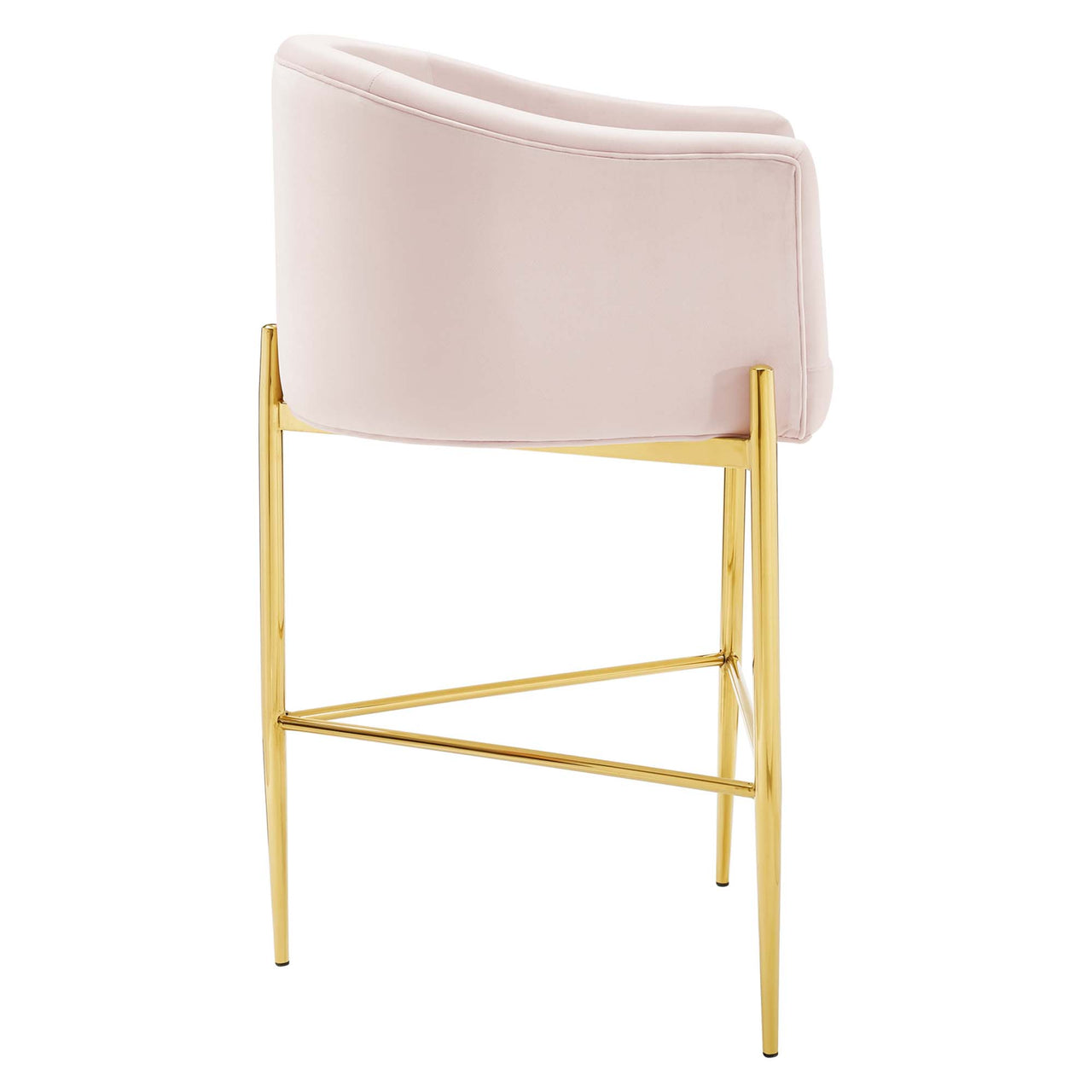 Civetta Upholstered Velvet Bar Stool, Pink
