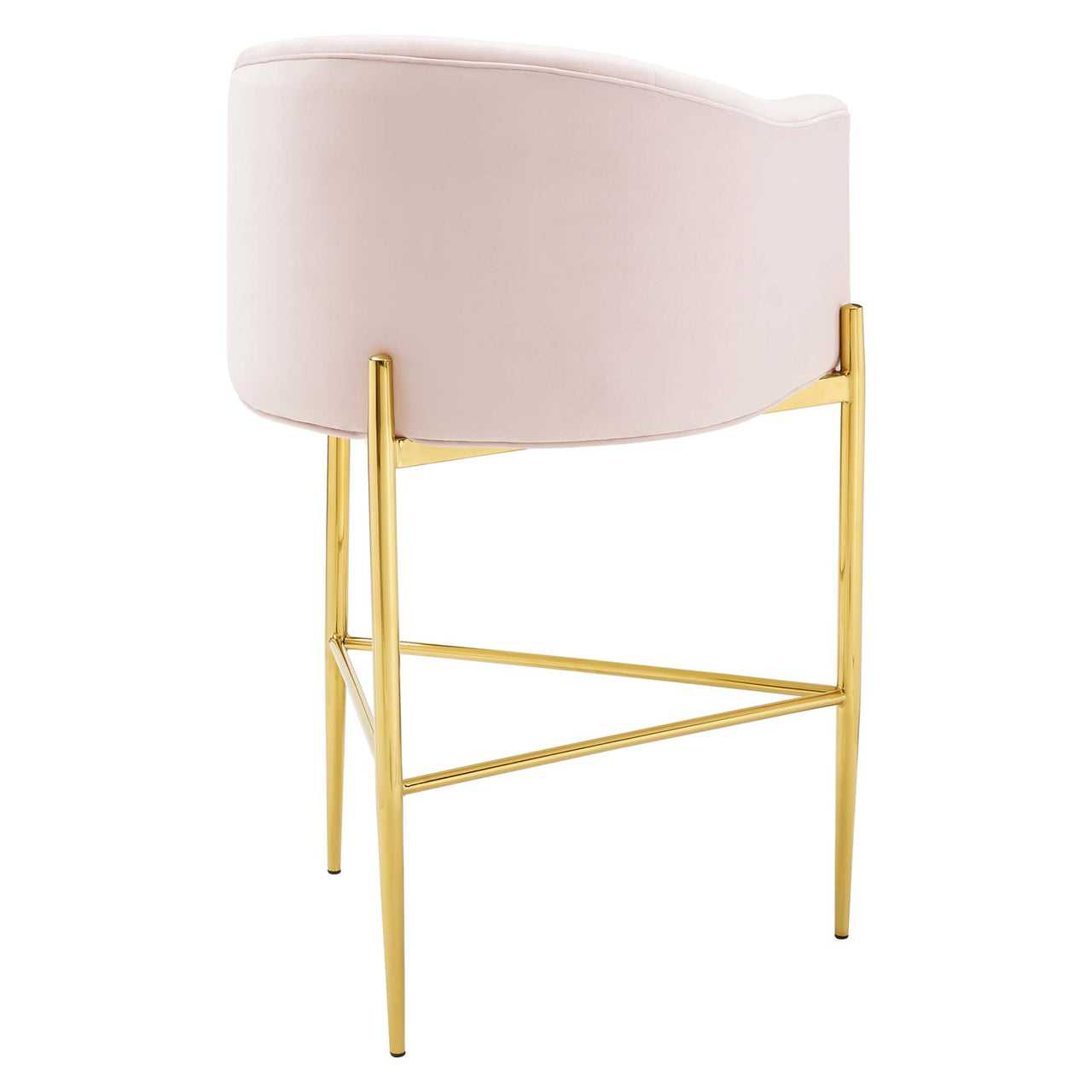 Civetta Upholstered Velvet Bar Stool, Pink