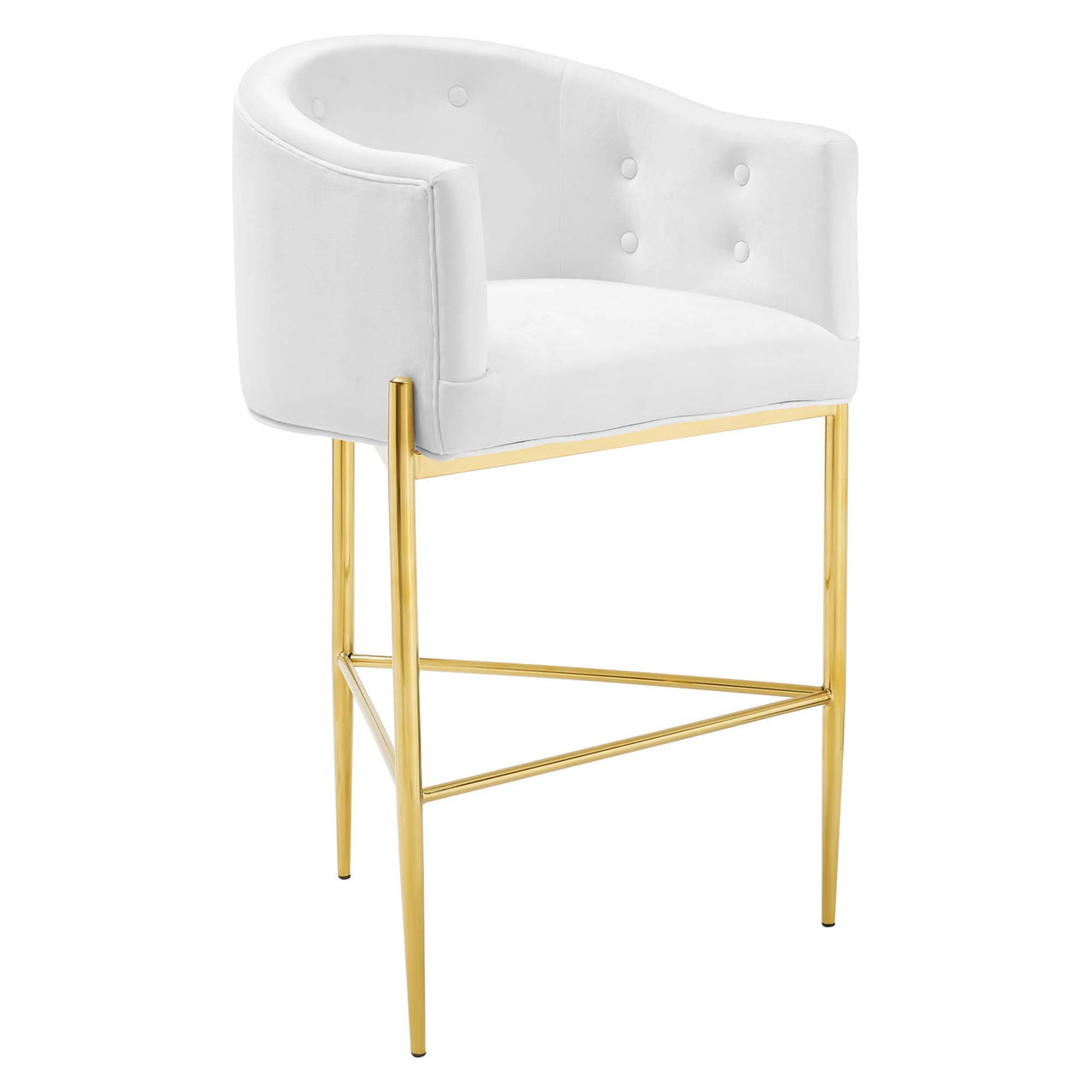 Civetta Upholstered Velvet Bar Stool, White