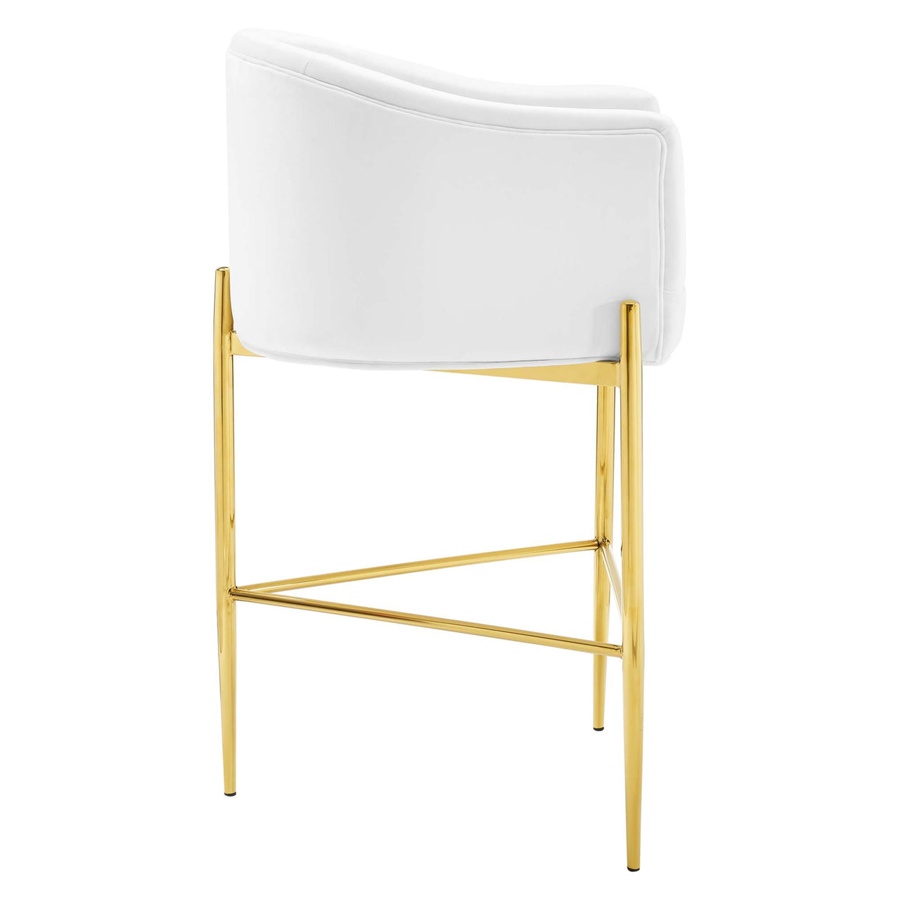 Civetta Upholstered Velvet Bar Stool, White