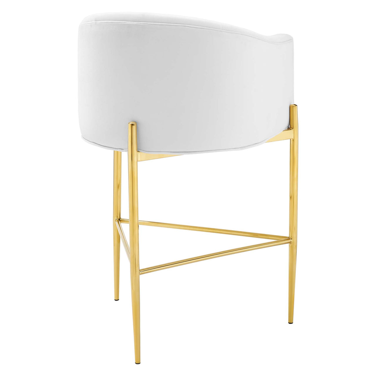 Civetta Upholstered Velvet Bar Stool, White