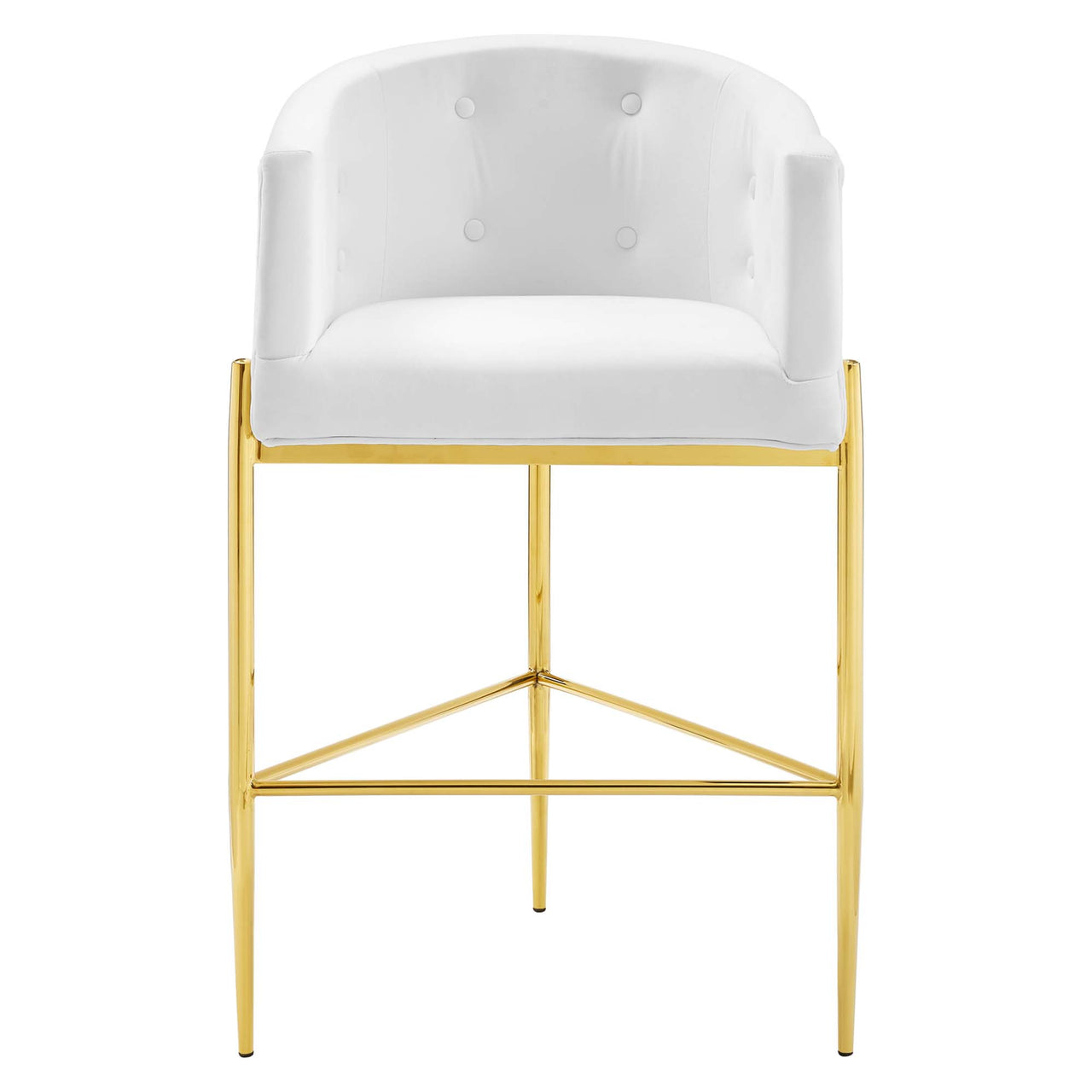 Civetta Upholstered Velvet Bar Stool, White