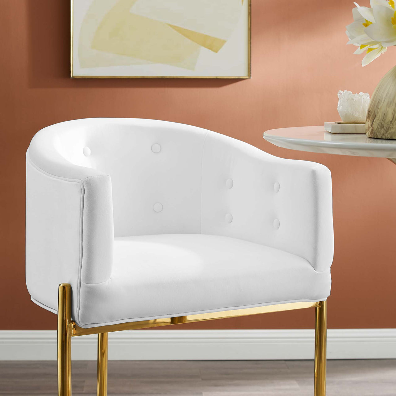 Civetta Upholstered Velvet Bar Stool, White