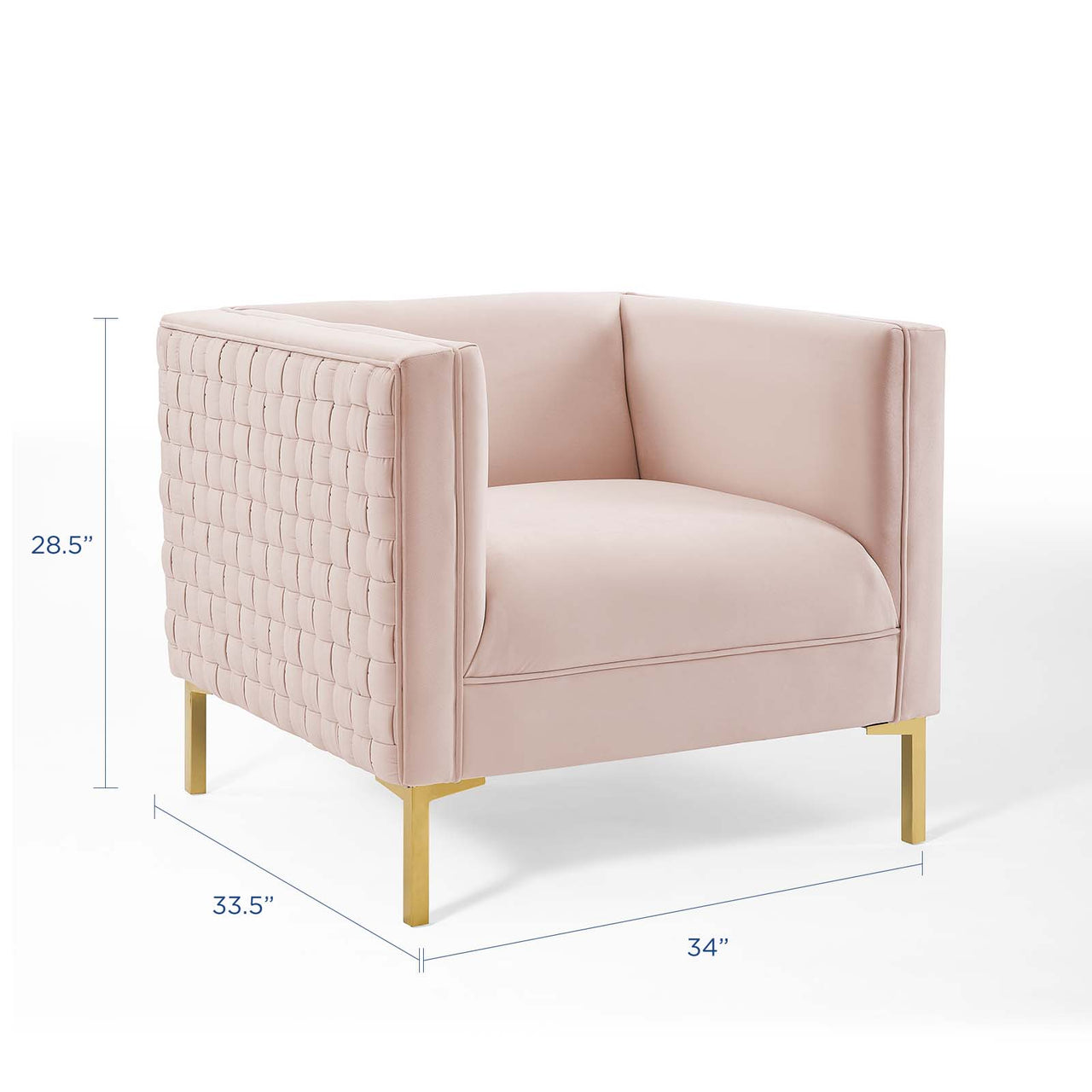 Valorae Velvet Armchair, Pink