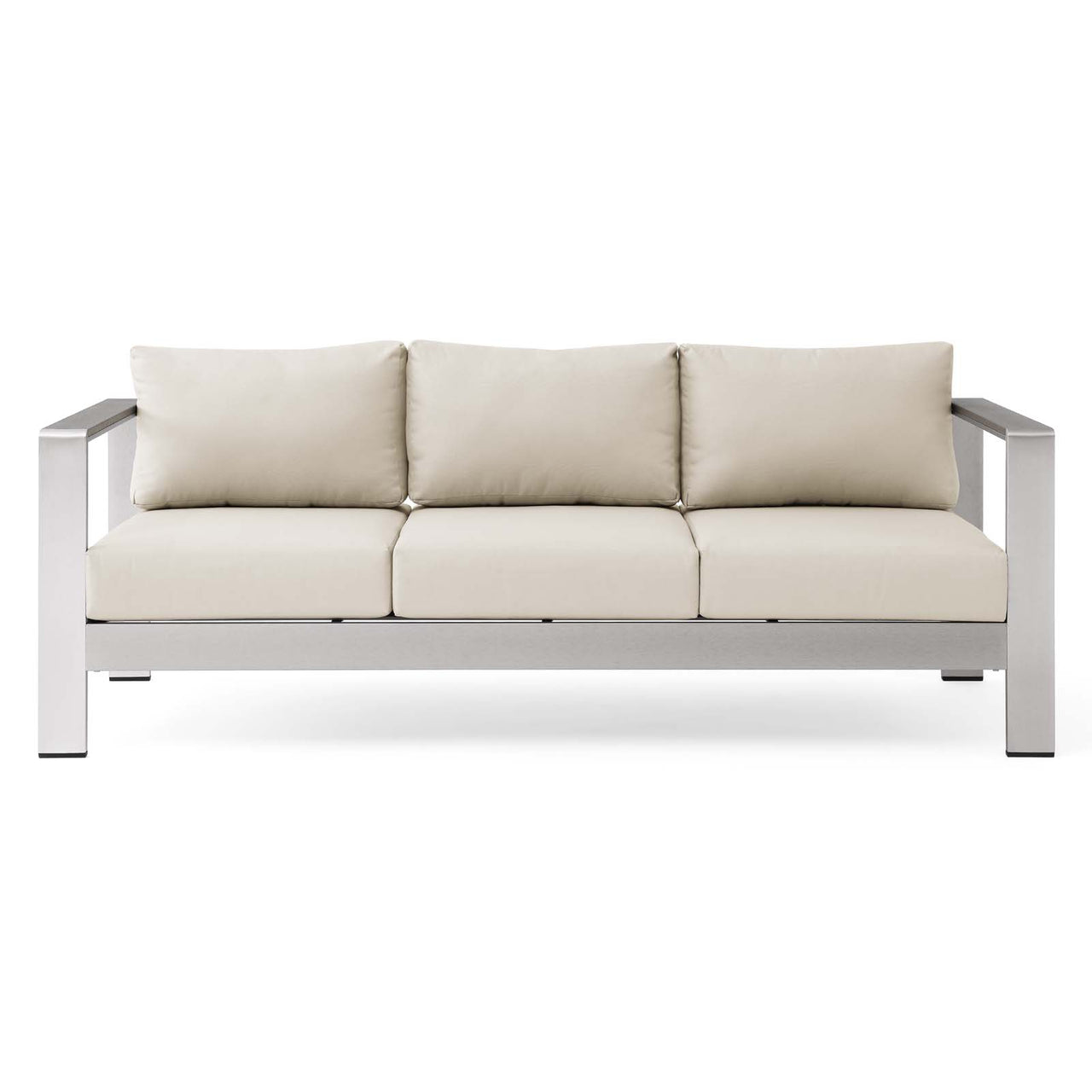 Shorea Alfresco Sofa, Silver & Beige