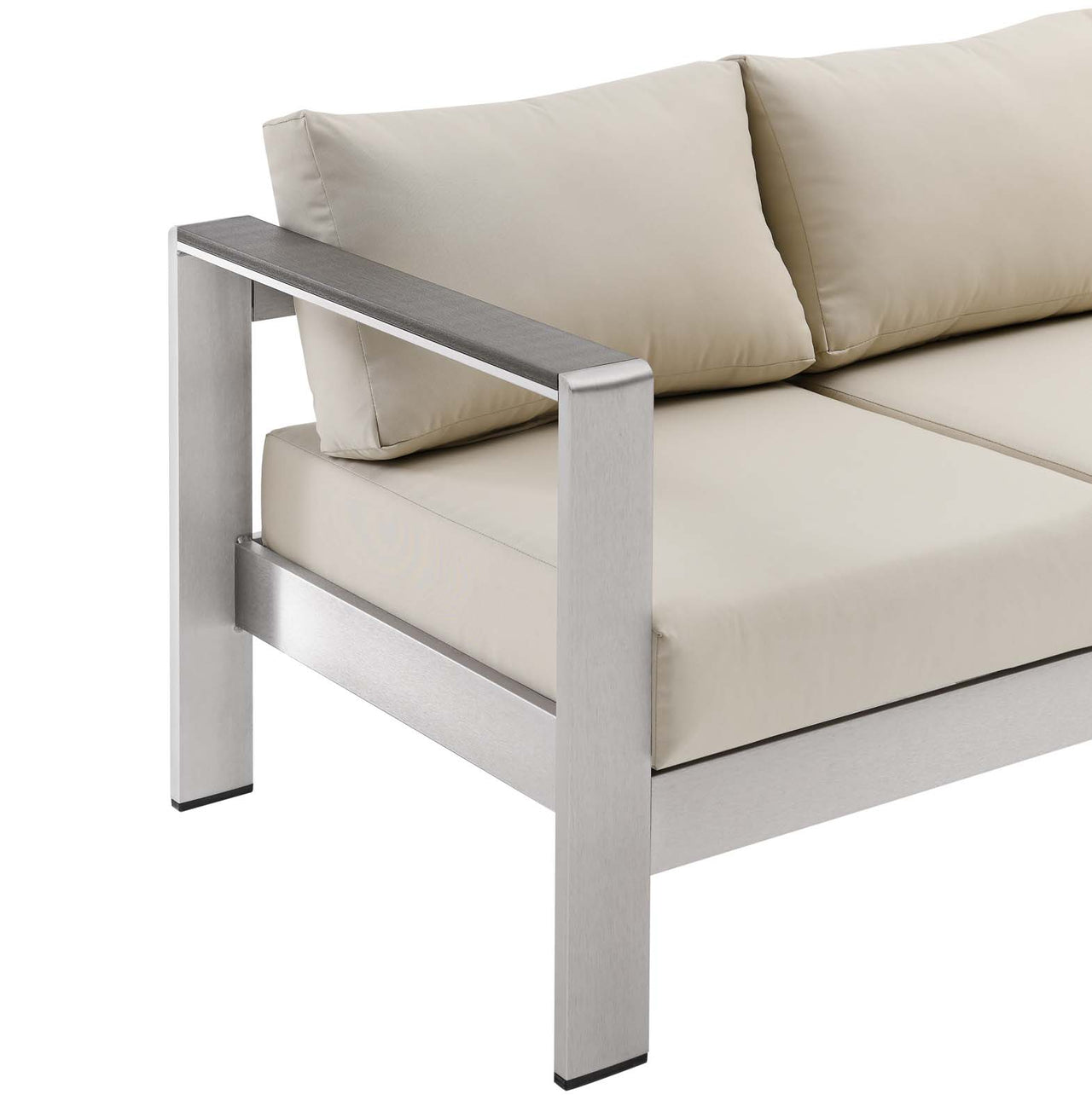 Shorea Alfresco Sofa, Silver & Beige