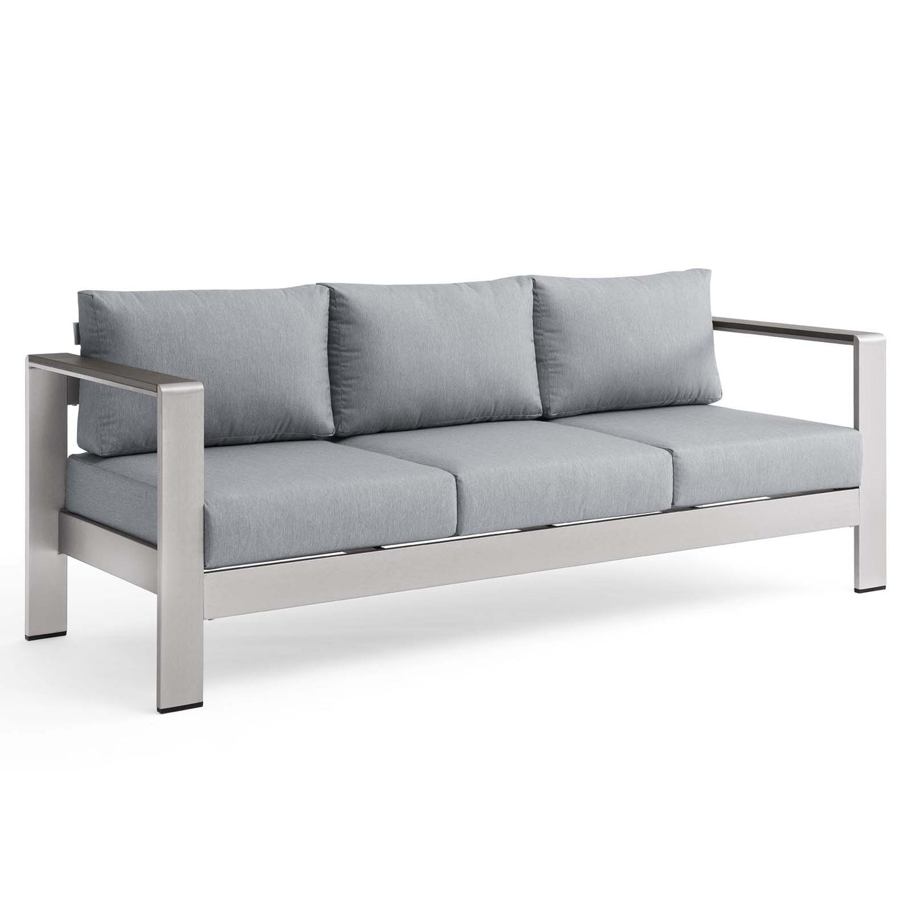 Shorea Alfresco Sofa, Silver & Gray