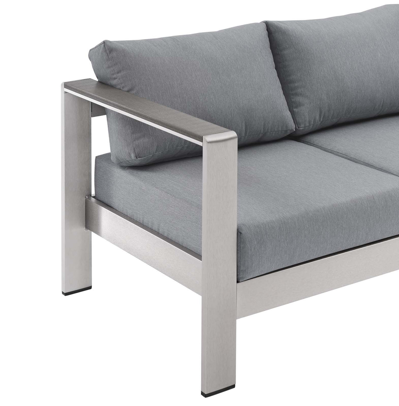 Shorea Alfresco Sofa, Silver & Gray