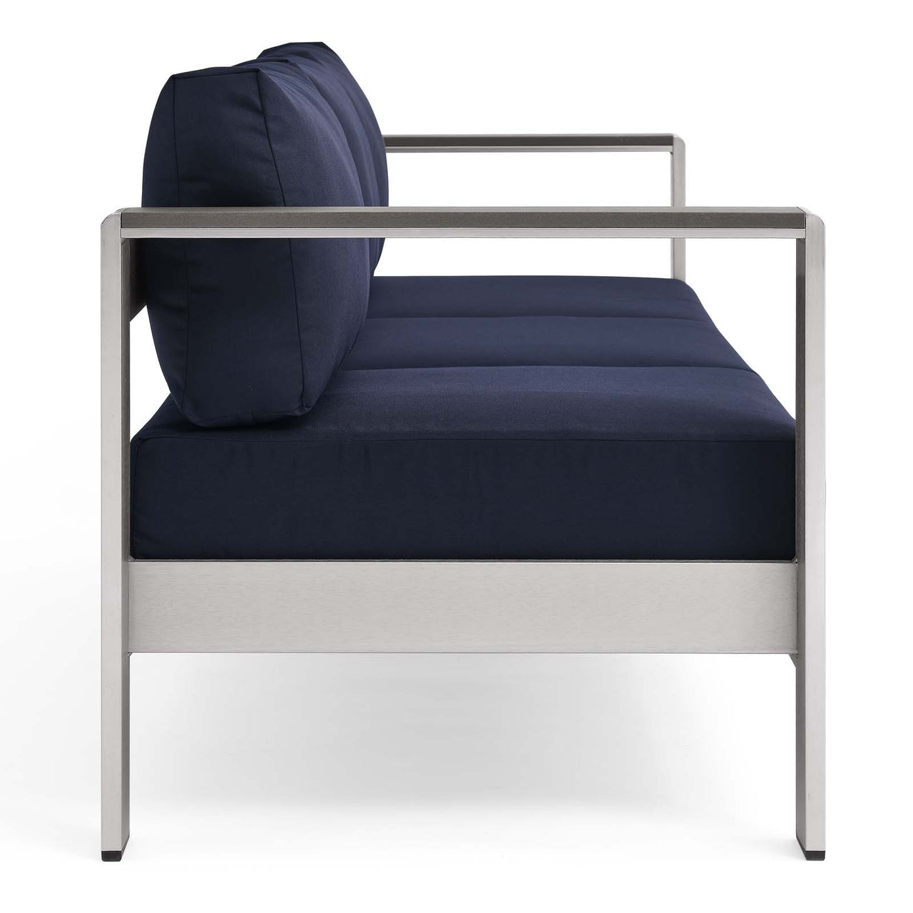 Shorea Alfresco Sofa, Silver & Navy