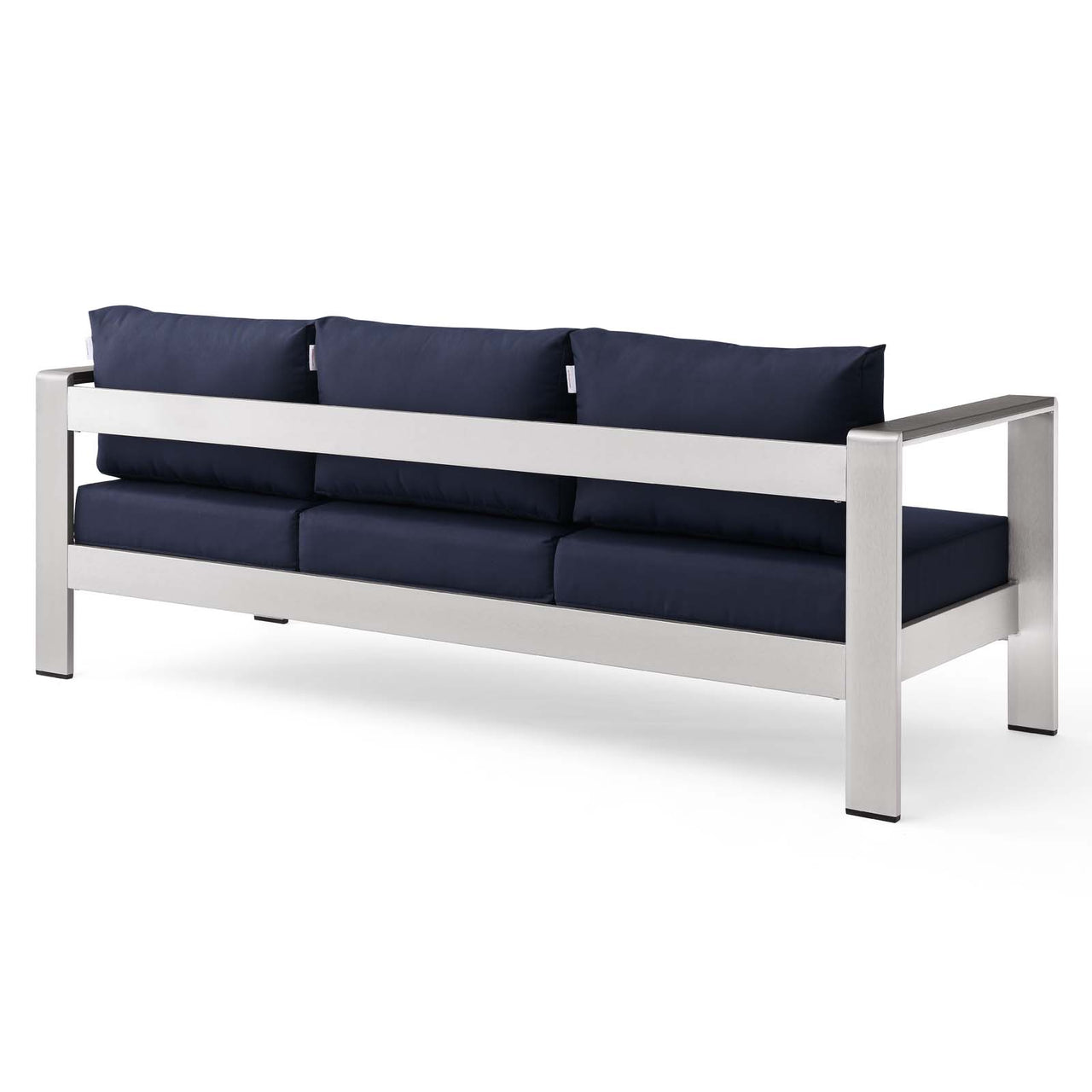 Shorea Alfresco Sofa, Silver & Navy
