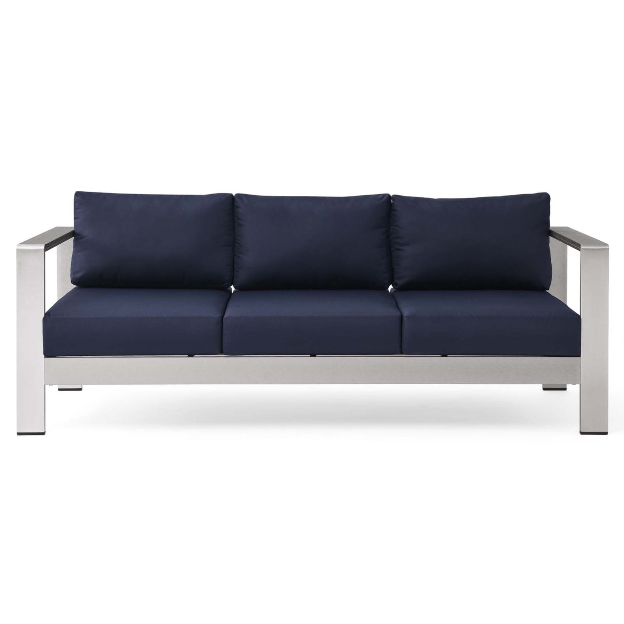 Shorea Alfresco Sofa, Silver & Navy