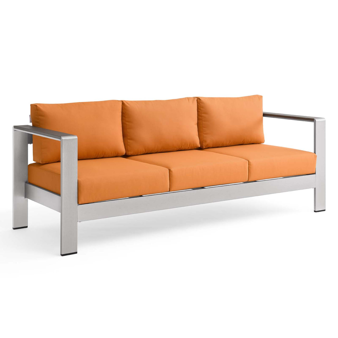 Shorea Alfresco Sofa, Silver & Orange