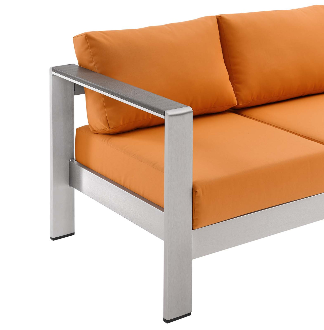 Shorea Alfresco Sofa, Silver & Orange